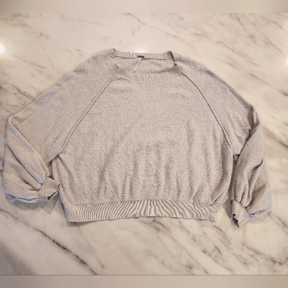 Free People Found My Friend pullover nubby sweatshirt top light lilac